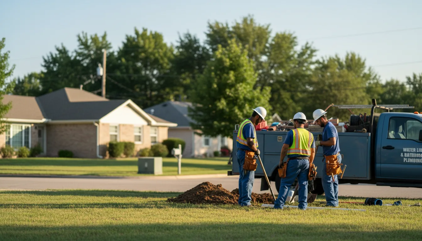 Residential water line and bathroom plumbing service in Hume, IL
